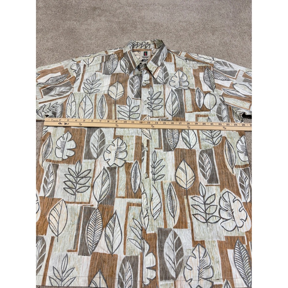 Tori Richard Honolulu Mens XL Short Sleeve Button Down Shirt Tropical Leaf Print - Picture 5 of 8